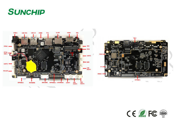 RK3568 Встроенная плата ARM с 3,5 мм аудиоинтерфейсом и DC 12V питанием для промышленного медицинского и рекламного оборудования